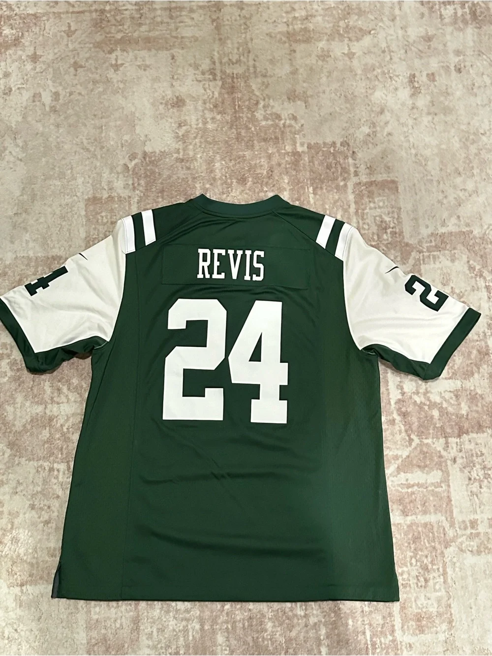 Nike Green and White #24 Jets Football Jersey